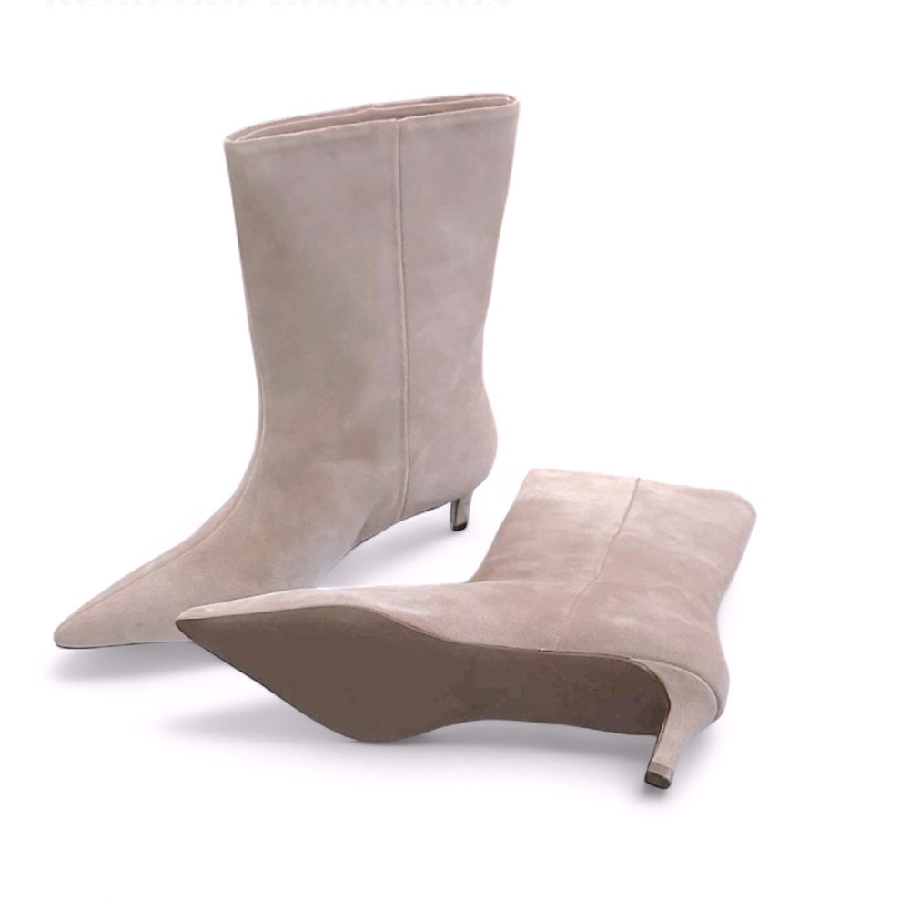 Seychelles--Game Changer Pointed Toe Kitten Heel Boot Taupe suede-size 8-New